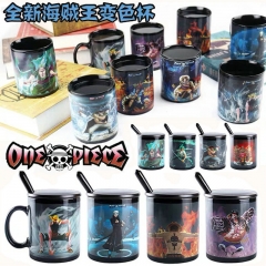 34 Styles One Piece Cartoon Pattern Ceramic Cup Anime Changing Color Ceramic Mug