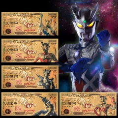 5 Styles Ultraman Anime Paper Crafts Souvenir Coin Banknotes