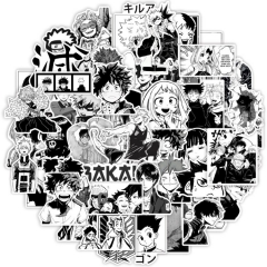 51PCS/SET 2 Styles Mixed Anime Naruto Demon Slayer Cartoon Pattern Decorative Collectible Waterproof Anime Stickers Set