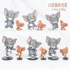 12PCS/SET 4-8CM Tom and Jerry Cartoon PVC Anime Figure (Opp Bag)