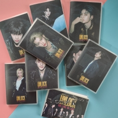 9 Styles 75 Pages K-POP Stray Kids UNLOCK IN LIF Student Notebook (12.5*8.5*0.9cm)