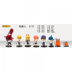 8PCS/SET Chainsaw Man Denji Pochita Power Cartoon Character Toys Anime PVC Figure