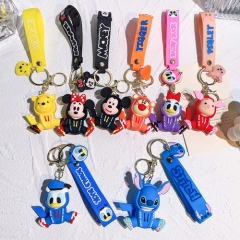 8 Styles Mickey Mouse and Donald Duck Building Block Anime Figure Keychain