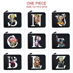 10 Styles One Piece Zipper Anime Short Wallet Purse