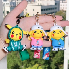 6 Styles  Pokemon Pikachu Anime Figure Keychain