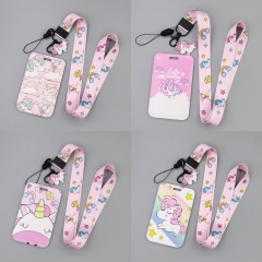5 Styles 10PCS/SET Unicorn Anime Phone Strap Lanyard Card Holder Bag