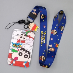 2 Styles 10PCS/SET Crayon Shin-chan Anime Phone Strap Lanyard Card Holder Bag