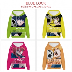 4 Styles BLUE LOCK Cartoon Color Printing Anime Hooded Hoodie