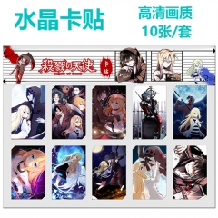 10PCS/SET Angels of Death Cartoon Anime Card Stickers