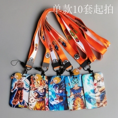 21 Styles 10PCS/SET Dragon Ball Z Anime Phone Strap Lanyard Card Holder Bag