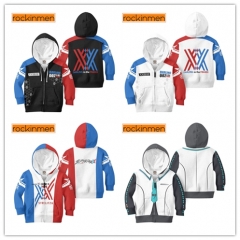 4 Styles DARLING in the FRANXX Zipper Anime Hooded Hoodie For Kids