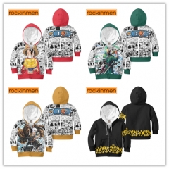 11 Styles One Piece Zipper Anime Hooded Hoodie For Kids