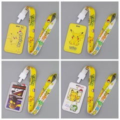 8 Styles Pokemon Anime Phone Strap Lanyard Card Holder Bag