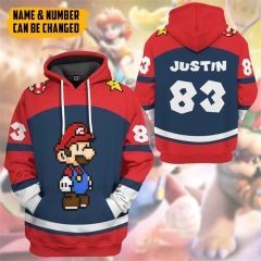 Super Mario Bro Anime Hooded Hoodie For Adult
