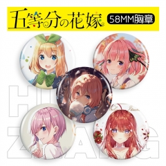 10 Styles 58MM The Quintessential Quintuplets Badge Anime Brooch