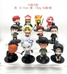 12PCS/SET Naruto Cartoon Character Model Toy Anime PVC Figure