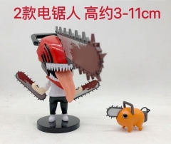 2PCS/SET Chainsaw Man Cartoon Character Model Toy Anime PVC Figure