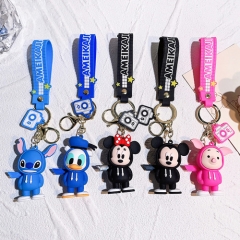 10 Styles  Winnie the Pooh Mickey Mouse and Donald Duck Building Block Anime Figure Keychain
