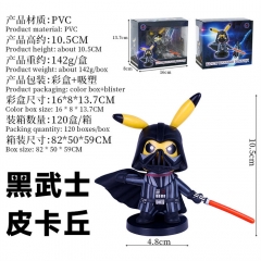 10CM Black Samurai Pikachu Anime PVC Figure
