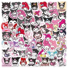 100PCS/SET Sanrio My Melody Kuromi Cartoon Pattern Decorative Collectible Waterproof Anime Luggage Stickers
