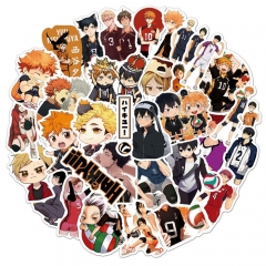 50PCS/SET Haikyuu Cartoon Pattern Decorative Collectible Waterproof Anime Luggage Stickers