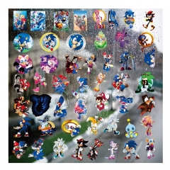 Sonic The Hedgehog Cartoon Pattern Decorative Collectible Waterproof Anime UV Transfer 3D Stickers