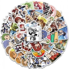 50pcs/set Mushoku Tensei：Jobless Reincarnation Anime PVC Luggage Stickers
