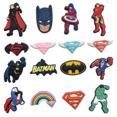 16 Styles Marvel Batman/Superman Cartoon Decorative Buckle PVC Rubber Shoe Anime Sticker