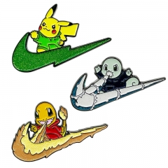 3 Styles Pokemon Pikachu Cartoon Character Pattern Alloy Pin Anime Brooch