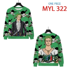 3 Styles One Piece Cartoon Contrast Color Round Anime Hooded Hoodie