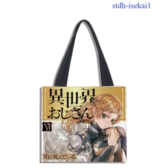 3 Styles 40*40cm Isekai Ojisan Uncle From Another World Cartoon Pattern Canvas Anime Bag