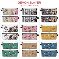 10 Styles Demon Slayer: Kimetsu no Yaiba Cosplay Cartoon PU Colorful Anime Zipper Pencil Bag Box