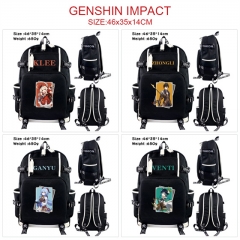 7 Styles Genshin Impact Cartoon Character Anime Backpack Bag