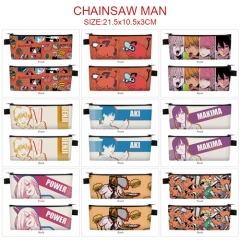 9 Styles Chainsaw Man Cosplay Cartoon PU Colorful Anime Zipper Pencil Bag Box