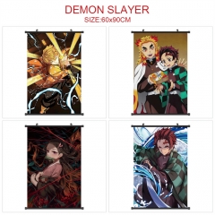 4 Styles 60*90CM Demon Slayer: Kimetsu no Yaiba Wall Scroll Cartoon Pattern Decoration Anime Wallscroll