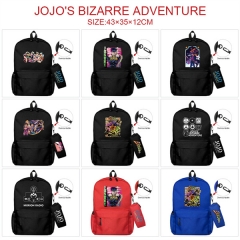 3 Colors 21 Styles JoJo's Bizarre Adventure Canvas Anime Backpack Bag+Pencil Bag Set
