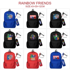 3 Colors 15 Styles Rainbow Friends Canvas Anime Backpack Bag+Pencil Bag Set