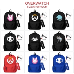 3 Colors 17 Styles Overwatch Canvas Anime Backpack Bag+Pencil Bag Set