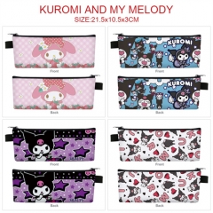 6 Styles My Melody Kuromi Cosplay Cartoon PU Colorful Anime Zipper Pencil Bag Box