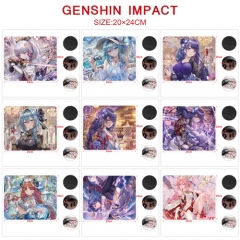 5PCS/SET 21 Styles 20*24CM Genshin Impact Cartoon Pattern Anime Mouse Pad
