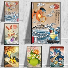 (No Frame)20 Styles Pokemon Color Printing Canvas Material Anime Poster