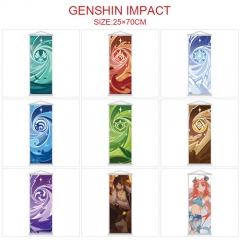 9 Styles 25*70CM Genshin Impact Wall Scroll Cartoon Pattern Decoration Anime Wallscroll