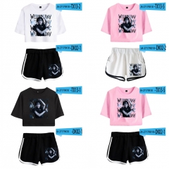 40 Styles Wednesday Addams 2D Digital Print Anime Short T-shirt + Pants