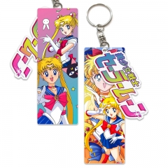 2 Styles Pretty Soldier Sailor Moon Animation PVC Double-sided Anime Keychain