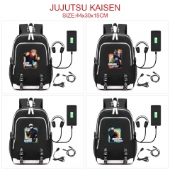 6 Styles Jujutsu Kaisen Cartoon Pattern Anime Backpack Bag With USB Charging Cable