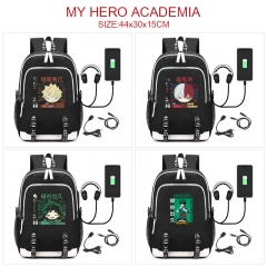 6 Styles Boku no Hero Academia/My Hero Academia Cartoon Pattern Anime Backpack Bag With USB Charging Cable