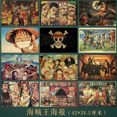 42*28.5CM 22 Styles One Piece Retro Kraft Paper Anime Poster