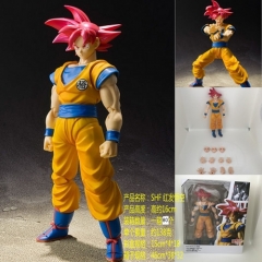 SHF Dragon Ball Z Son Goku with Red Hair Super Saiyan Cartoon Anime Action Figure Toys 16cm