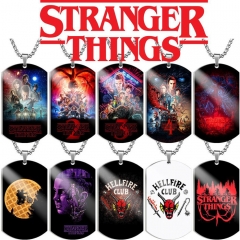 10 Styles Stranger Things Movie Stainless Steel Dog Tag Anime Necklace