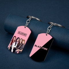 8 Styles K-POP BLACKPINK Stainless Steel Dog Tag Anime Keychain